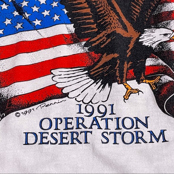 American Flag Eagle Desert Storm Patriotic T Shirt - Picture 5 of 12